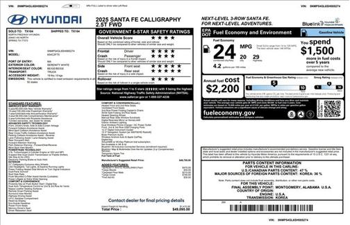2025 Hyundai SANTA FE Calligraphy