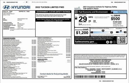 2022 Hyundai TUCSON Limited