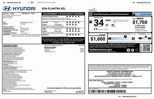 2024 Hyundai ELANTRA SEL
