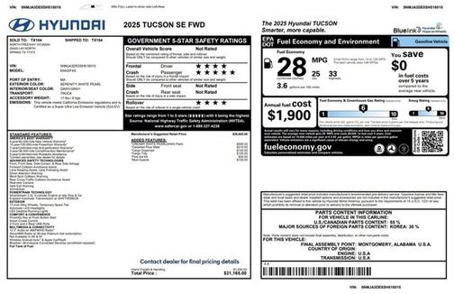 2025 Hyundai TUCSON SE