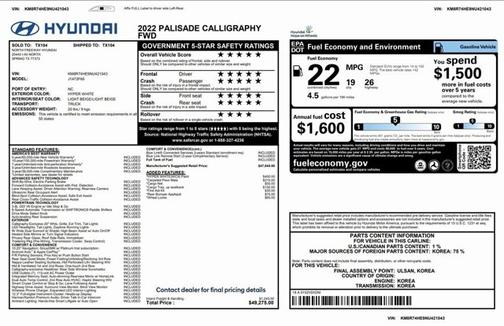 2022 Hyundai PALISADE Calligraphy