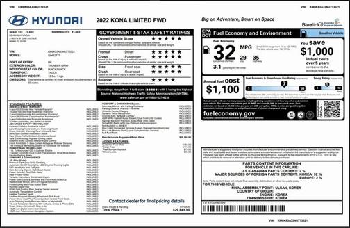 2022 Hyundai KONA Limited