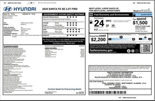 2025 Hyundai SANTA FE SE