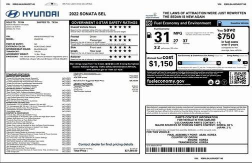 2022 Hyundai SONATA SEL