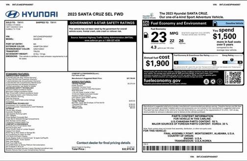 2023 Hyundai SANTA CRUZ SEL