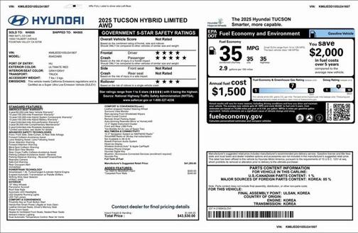 2025 Hyundai TUCSON Hybrid Limited