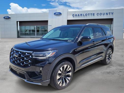 Agate Black Metallic 2026 Ford Explorer Platinum