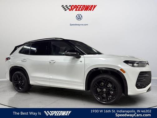 Opal White W/Deep Black Roof 2026 Volkswagen Tiguan 2.0T SE R-Line Black