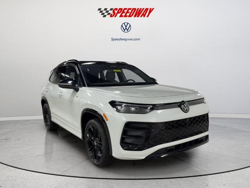 Opal White W/Deep Black Roof 2026 Volkswagen Tiguan 2.0T SE R-Line Black