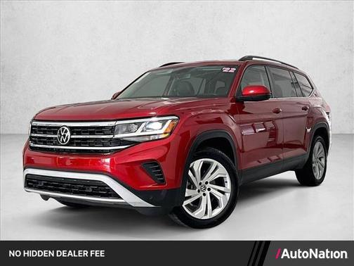 Red 2022 Volkswagen Atlas 3.6L SE w/Technology