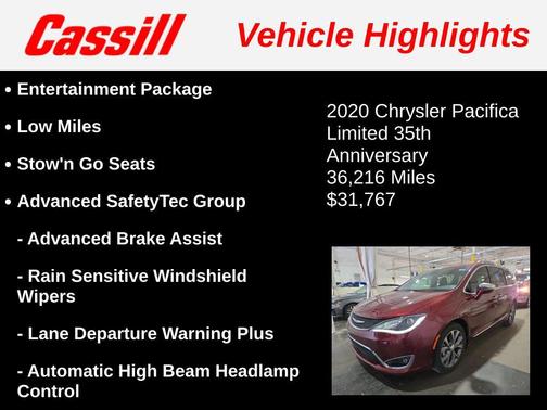 Velvet Red Pearlcoat 2020 Chrysler Pacifica Limited