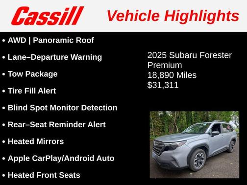 Ice Silver Metallic 2025 Subaru Forester Premium