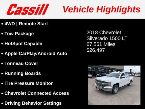Summit White 2018 Chevrolet Silverado 1500 1LT
