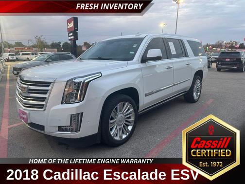 Crystal White Tricoat 2018 Cadillac Escalade ESV Platinum