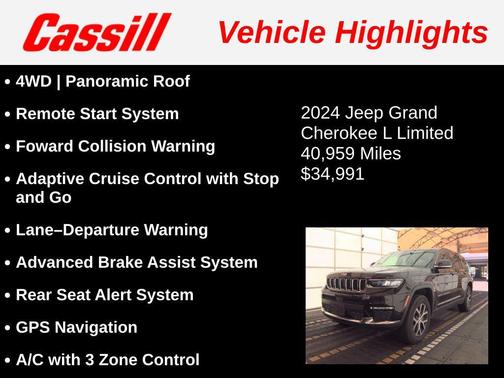 Diamond Black Crystal Pearlcoat 2024 Jeep Grand Cherokee L Limited