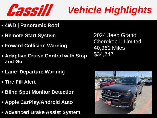 Diamond Black Crystal Pearlcoat 2024 Jeep Grand Cherokee L Limited
