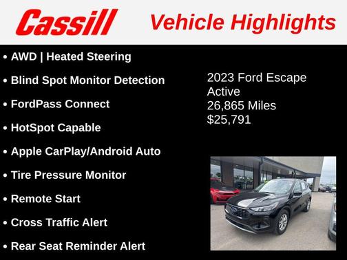 Black Metallic 2023 Ford Escape Active