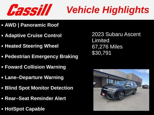 Crystal Black Silica 2023 Subaru Ascent Limited 7-Passenger