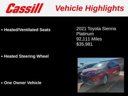 2021 Toyota Sienna Platinum 7 Passenger