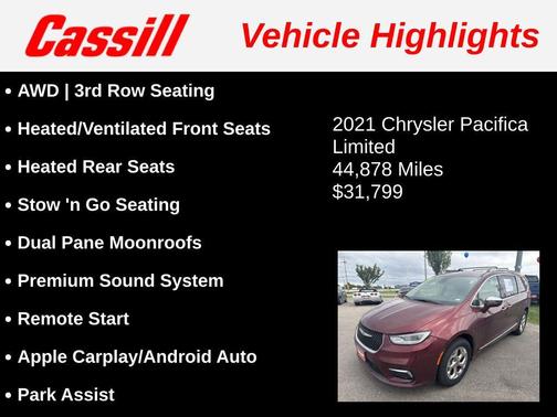 Velvet Red Pearlcoat 2021 Chrysler Pacifica Limited