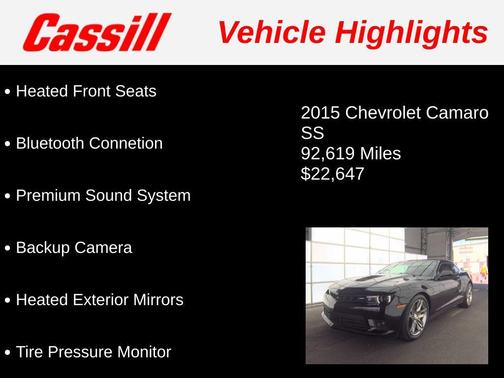 Black 2015 Chevrolet Camaro 2SS