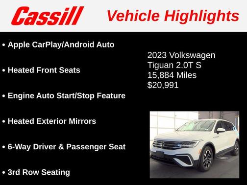 Pure White 2023 Volkswagen Tiguan 2.0T S