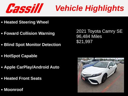 Super White 2021 Toyota Camry SE