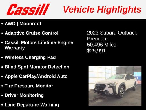 Crystal White Pearl 2023 Subaru Outback Premium