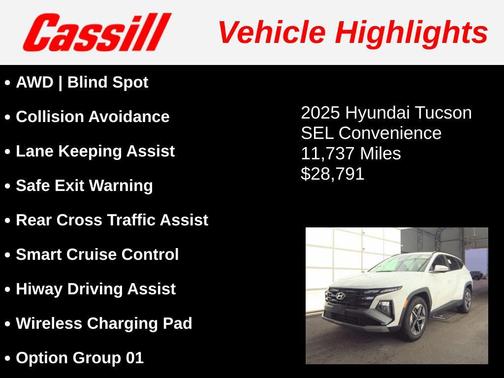 White Pearl 2025 Hyundai TUCSON SEL Convenience