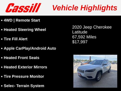 Bright White Clearcoat 2020 Jeep Cherokee Latitude