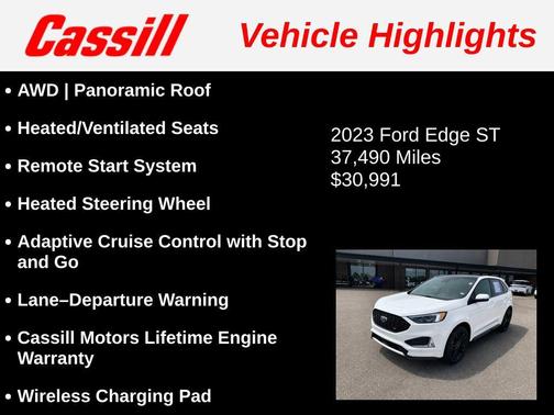 White Metallic 2023 Ford Edge ST