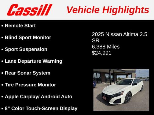 Pearl White Tricoat 2025 Nissan Altima SR FWD