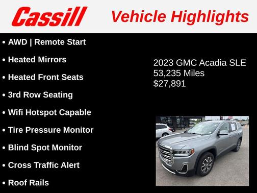 Sterling Metallic 2023 GMC Acadia AWD SLE