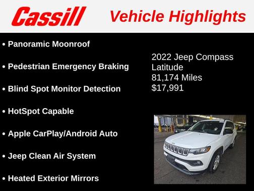 Bright White Clearcoat 2022 Jeep Compass Latitude