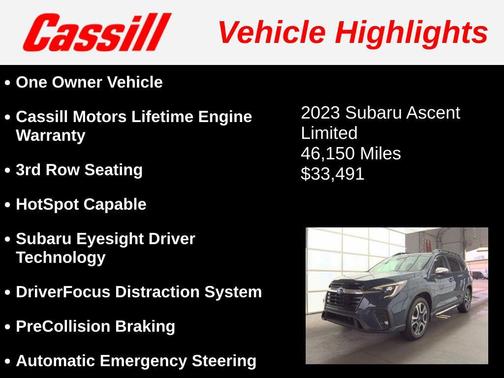Cosmic Blue Pearl 2023 Subaru Ascent Limited 8-Passenger