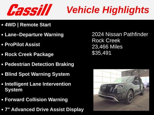Obsidian Green Pearl 2024 Nissan Pathfinder Rock Creek 4WD