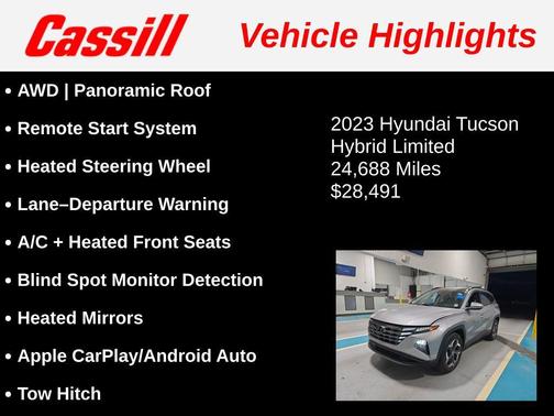Shimmering Silver 2023 Hyundai TUCSON Hybrid Limited