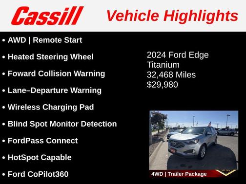 Silver Metallic 2024 Ford Edge Titanium