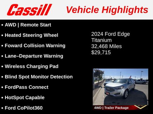 Silver Metallic 2024 Ford Edge Titanium