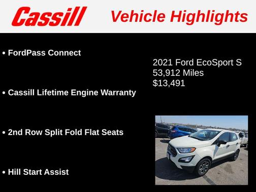 Diamond White 2021 Ford EcoSport S