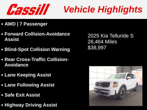 Glacial White Pearl 2025 Kia Telluride S