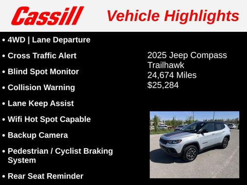 Silver Zynith Metallic Clearcoat 2025 Jeep Compass Trailhawk