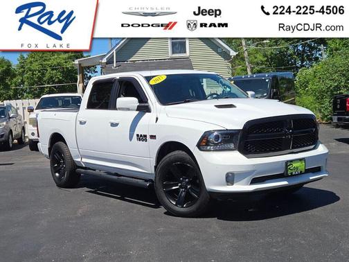 Bright White Clearcoat 2017 RAM 1500 Night Crew Cab 4x4 5'7' Box