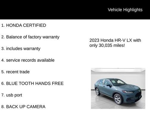 Nordic Forest Pearl 2023 Honda HR-V LX