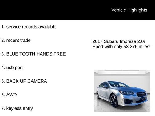 2017 Subaru Impreza 2.0i Sport