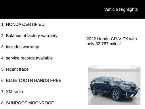 Crystal Black Pearl 2022 Honda CR-V EX