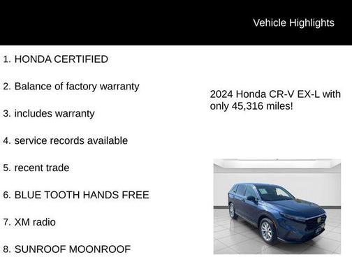 Canyon River Blue Metallic 2024 Honda CR-V EX-L