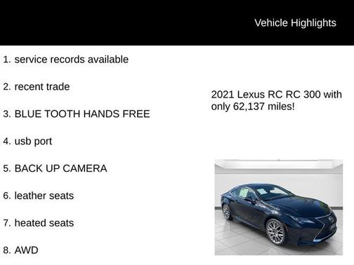 Obsidian 2021 Lexus RC 300 300