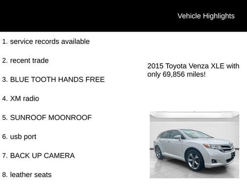 Blizzard Pearl 2015 Toyota Venza XLE