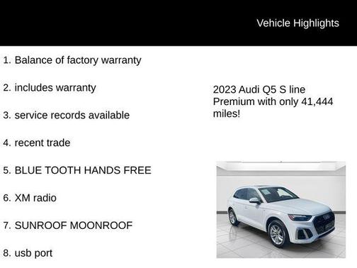 Glacier White Metallic 2023 Audi Q5 45 S line Premium